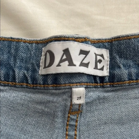 Daze Women's Blue Distressed Denim Shorts - Picture 2 of 6